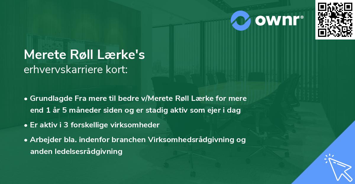 Merete Røll Lærke's erhvervskarriere kort