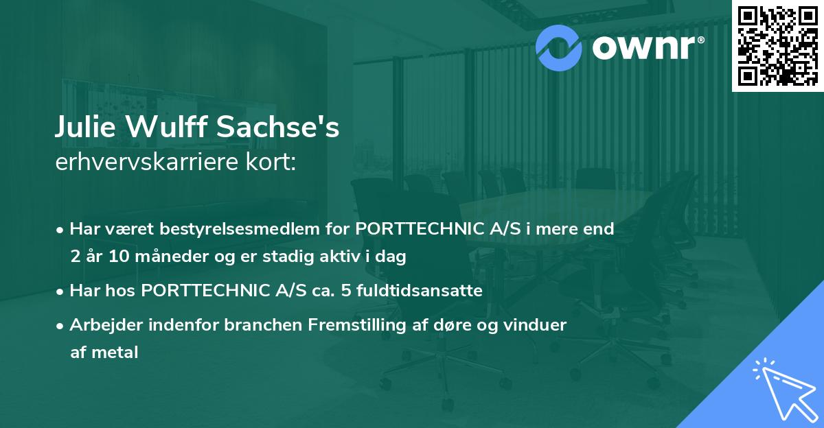 Julie Wulff Sachse's erhvervskarriere kort