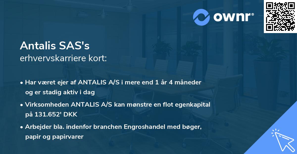 Antalis SAS's erhvervskarriere kort