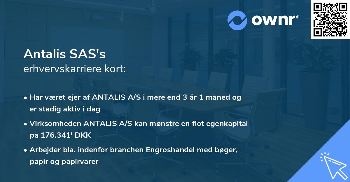Antalis SAS's erhvervskarriere kort