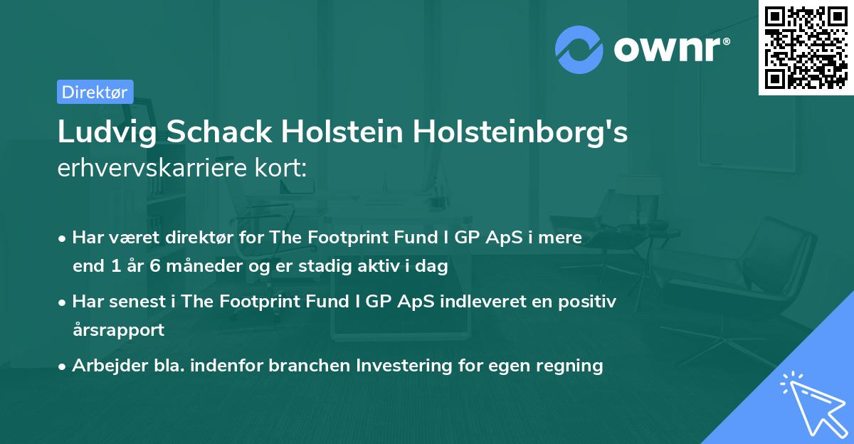 Ludvig Schack Holstein Holsteinborg's erhvervskarriere kort
