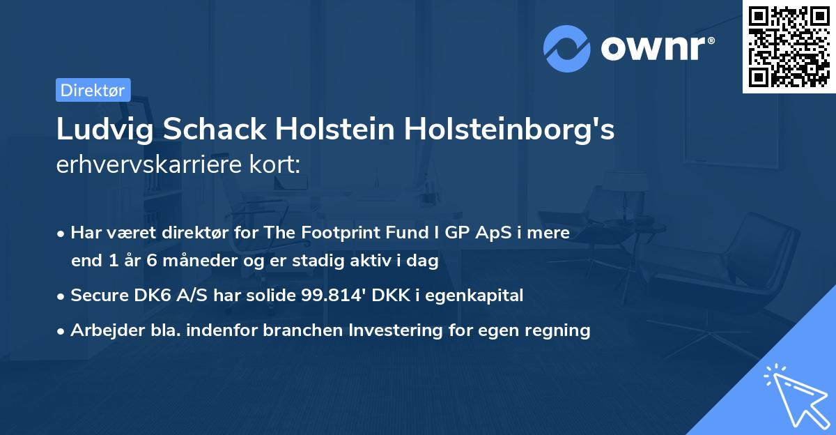 Ludvig Schack Holstein Holsteinborg's erhvervskarriere kort