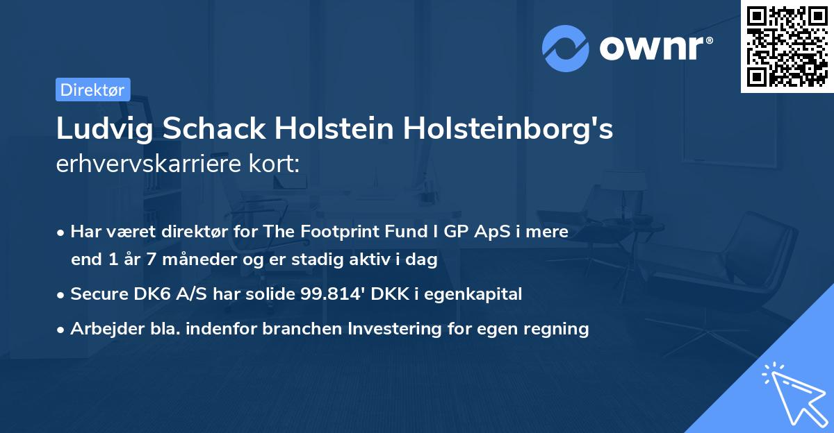 Ludvig Schack Holstein Holsteinborg's erhvervskarriere kort