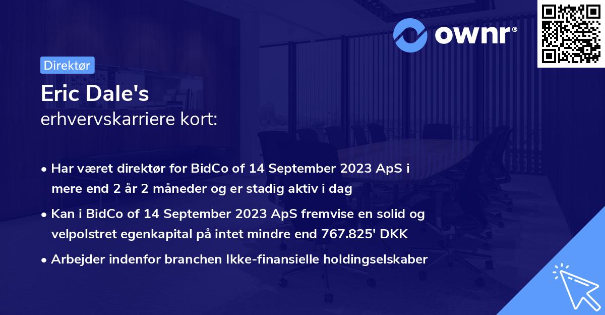 Eric Dale's erhvervskarriere kort