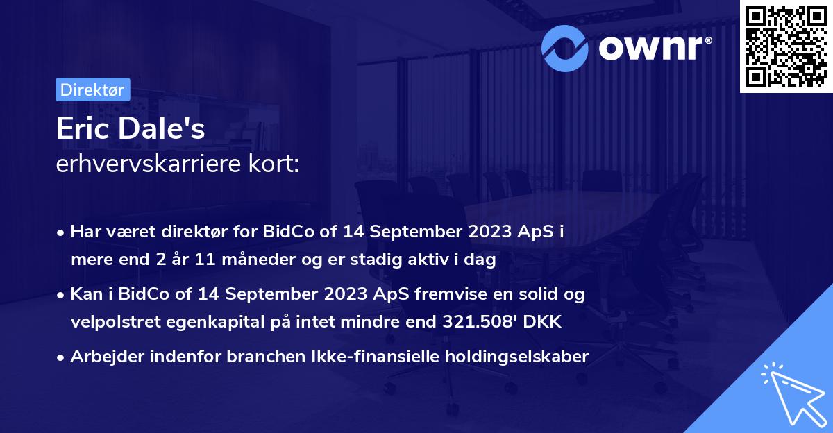 Eric Dale's erhvervskarriere kort