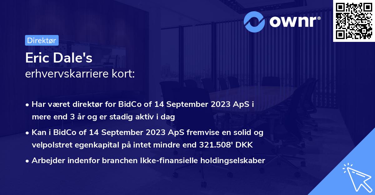 Eric Dale's erhvervskarriere kort