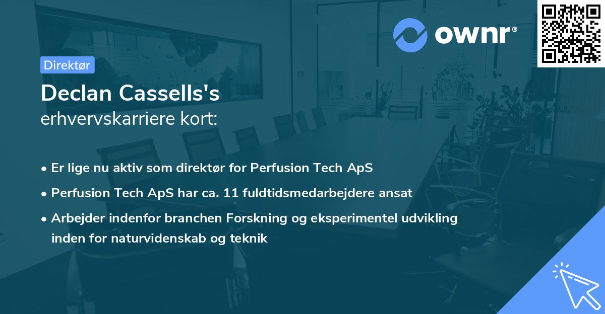 Declan Cassells's erhvervskarriere kort