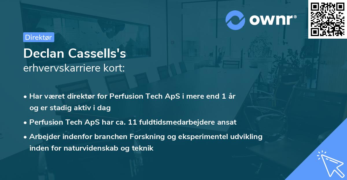 Declan Cassells's erhvervskarriere kort