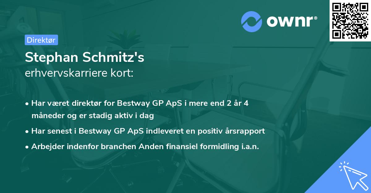 Stephan Schmitz's erhvervskarriere kort