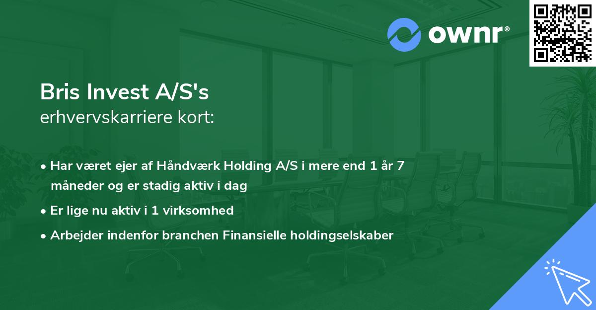 Bris Invest A/S's erhvervskarriere kort