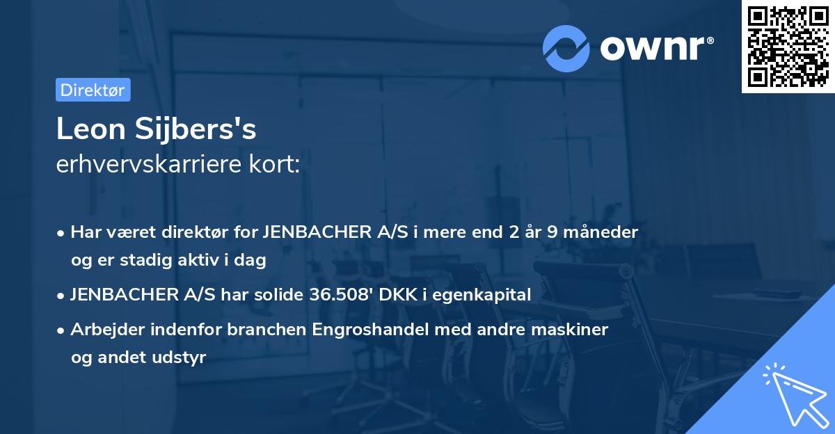 Leon Sijbers's erhvervskarriere kort