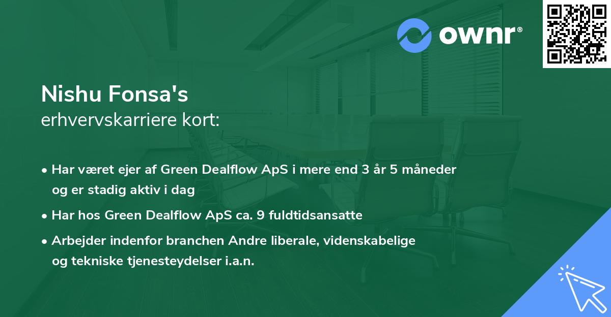 Nishu Fonsa's erhvervskarriere kort