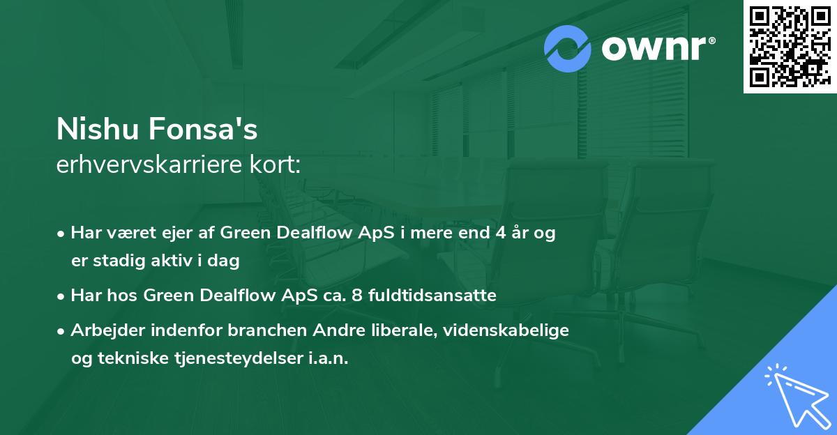 Nishu Fonsa's erhvervskarriere kort