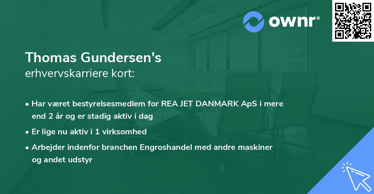 Thomas Gundersen's erhvervskarriere kort