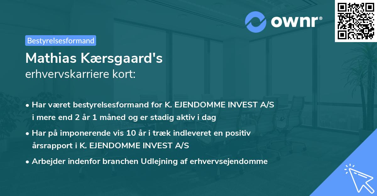 Mathias Kærsgaard's erhvervskarriere kort