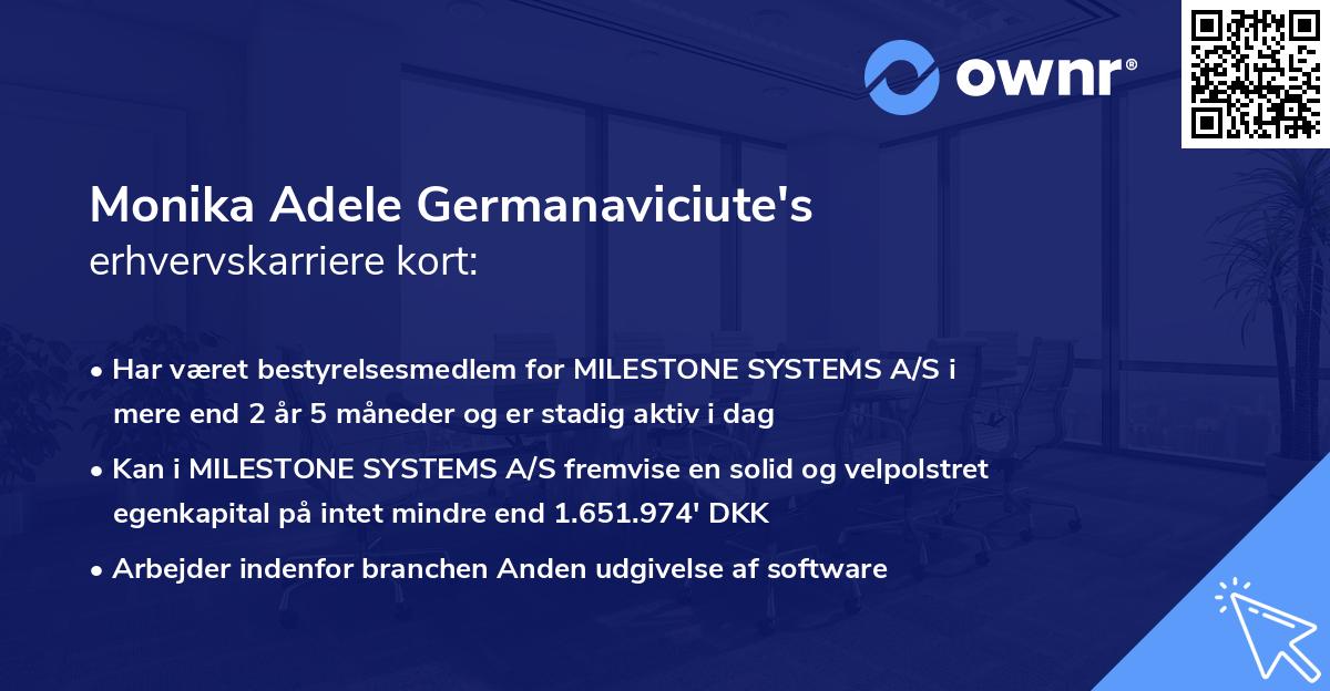 Monika Adele Germanaviciute's erhvervskarriere kort