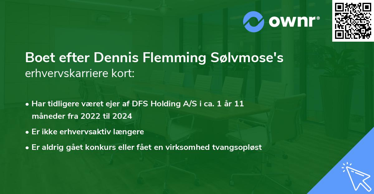 Boet efter Dennis Flemming Sølvmose's erhvervskarriere kort