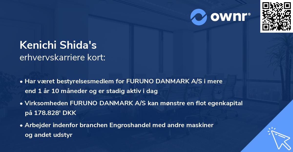 Kenichi Shida's erhvervskarriere kort