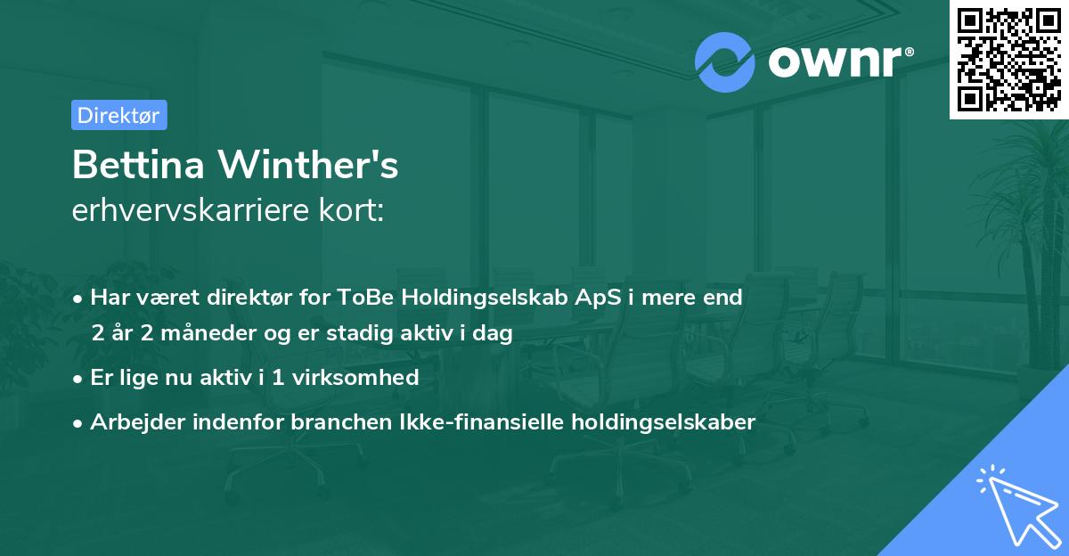 Bettina Winther's erhvervskarriere kort