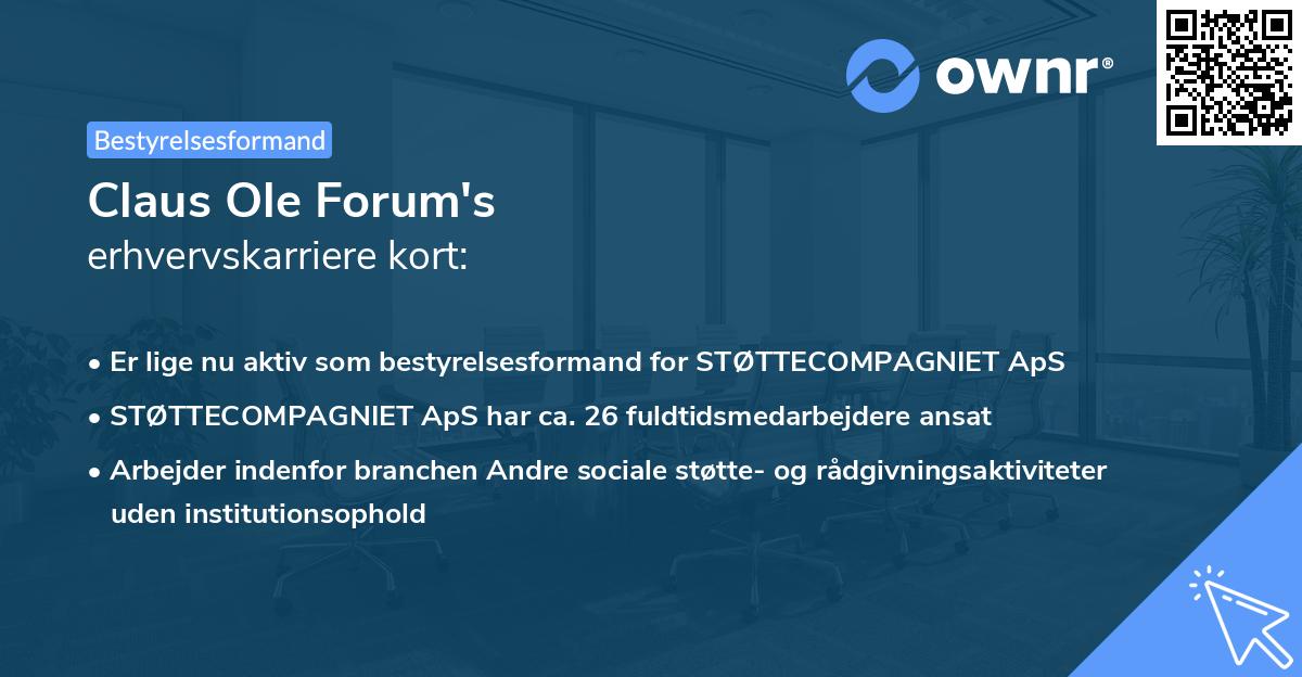 Claus Ole Forum's erhvervskarriere kort