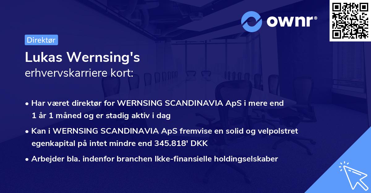 Lukas Wernsing's erhvervskarriere kort