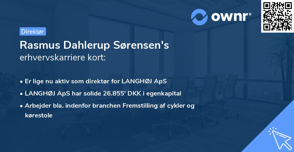 Rasmus Dahlerup Sørensen's erhvervskarriere kort