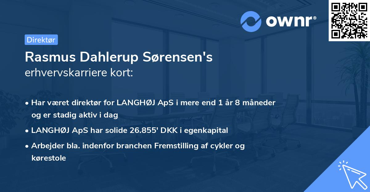 Rasmus Dahlerup Sørensen's erhvervskarriere kort