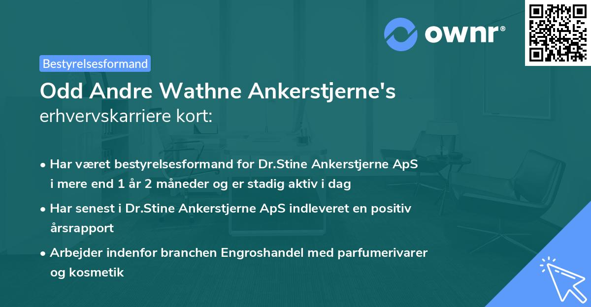 Odd Andre Wathne Ankerstjerne's erhvervskarriere kort