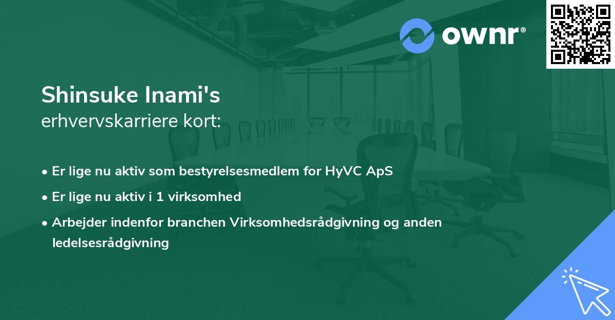 Shinsuke Inami's erhvervskarriere kort