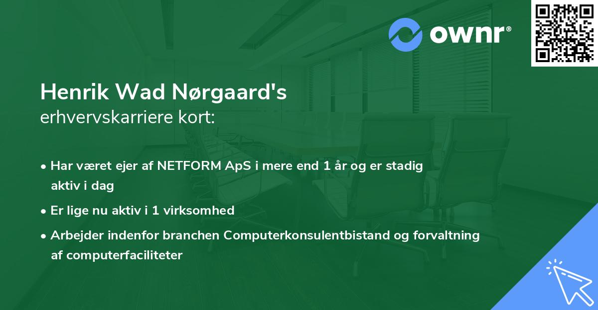 Henrik Wad Nørgaard's erhvervskarriere kort