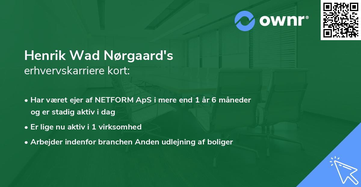 Henrik Wad Nørgaard's erhvervskarriere kort