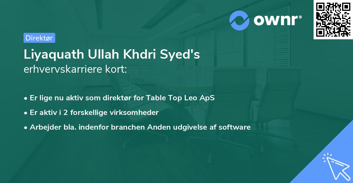 Liyaquath Ullah Khdri Syed's erhvervskarriere kort