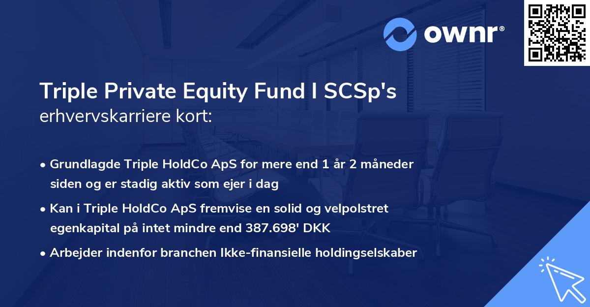 Triple Private Equity Fund I SCSp's erhvervskarriere kort