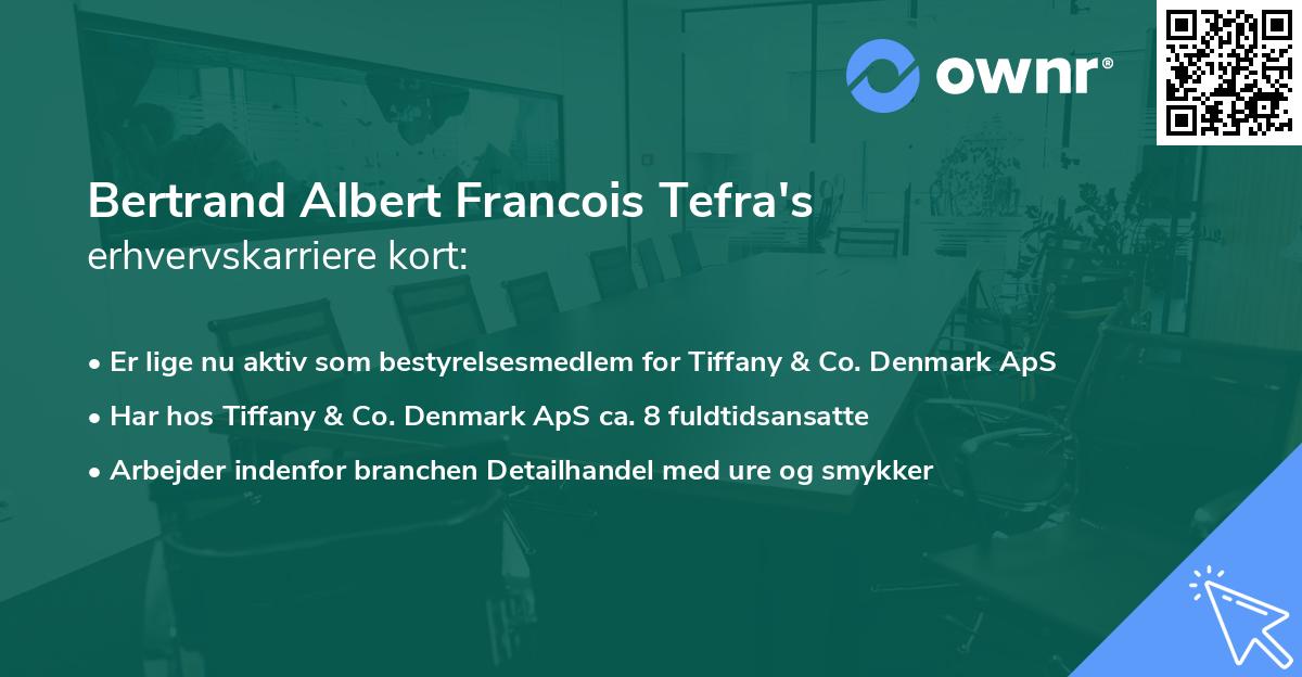 Bertrand Albert Francois Tefra's erhvervskarriere kort