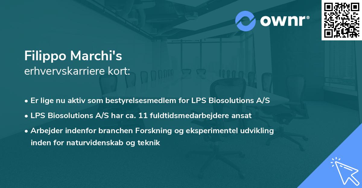 Filippo Marchi's erhvervskarriere kort