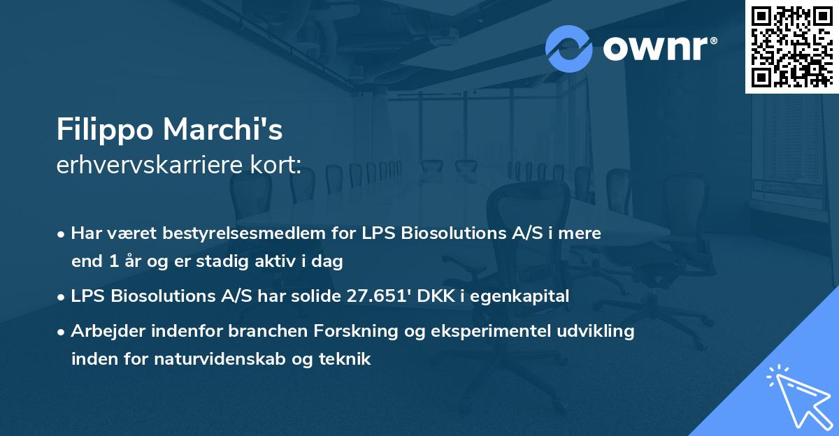 Filippo Marchi's erhvervskarriere kort