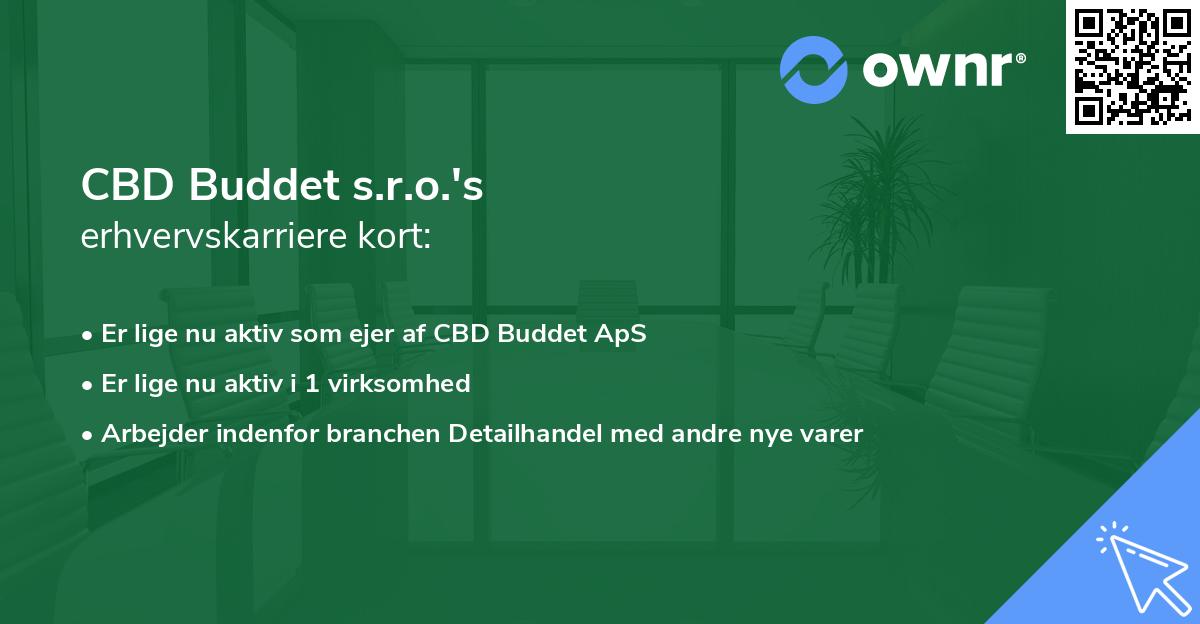 CBD Buddet s.r.o.'s erhvervskarriere kort