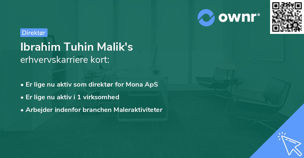 Ibrahim Tuhin Malik's erhvervskarriere kort