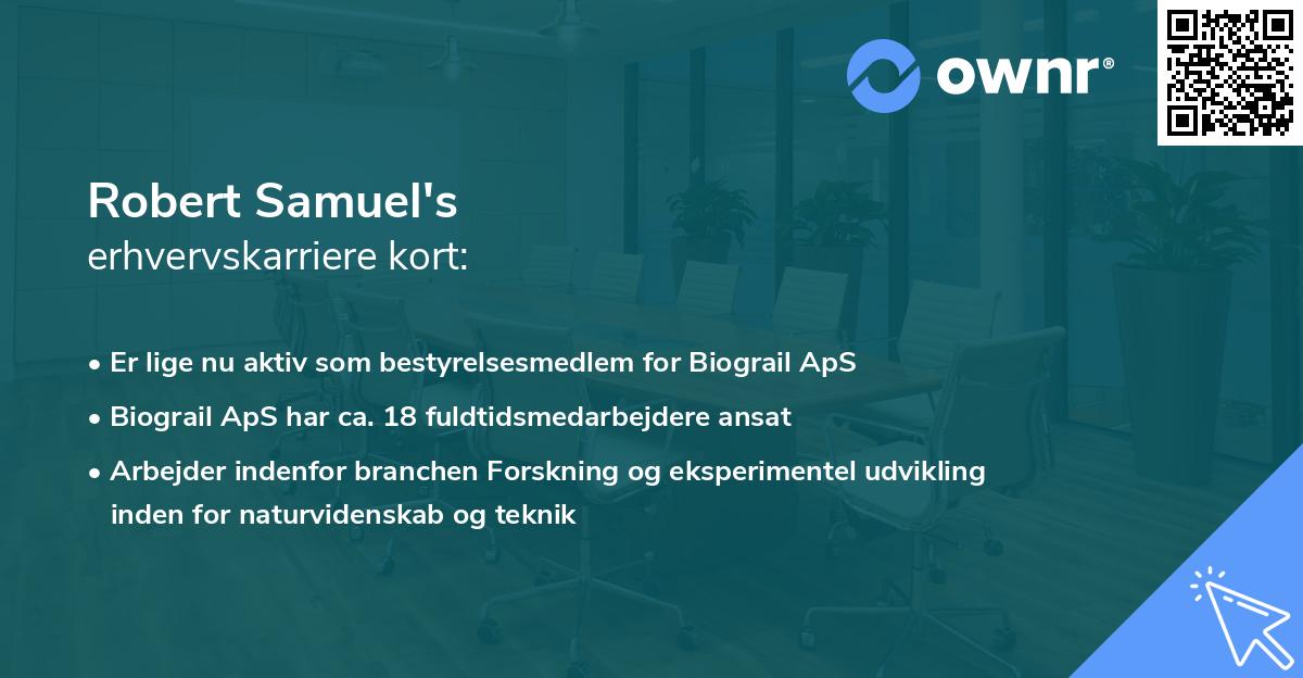 Robert Samuel's erhvervskarriere kort