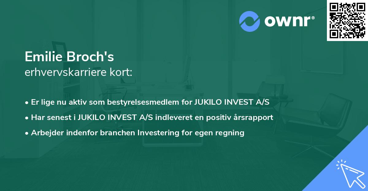 Emilie Broch's erhvervskarriere kort