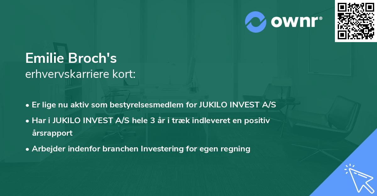 Emilie Broch's erhvervskarriere kort