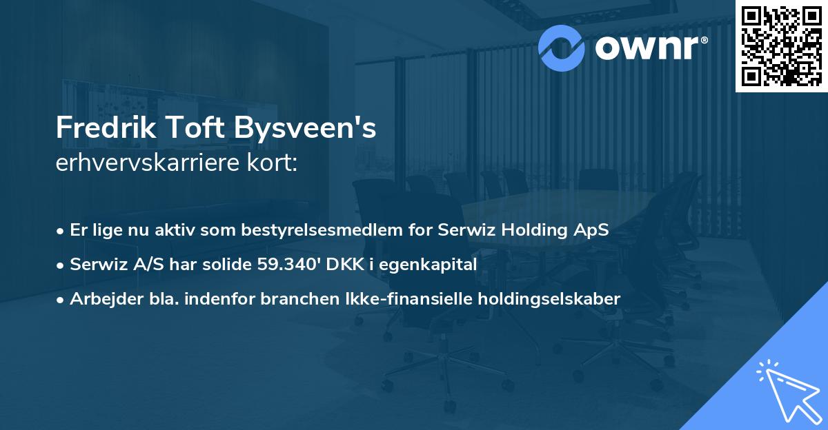 Fredrik Toft Bysveen's erhvervskarriere kort