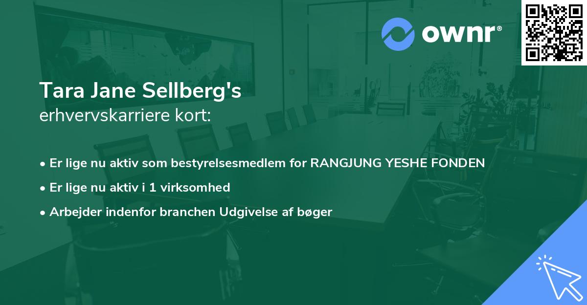 Tara Jane Sellberg's erhvervskarriere kort