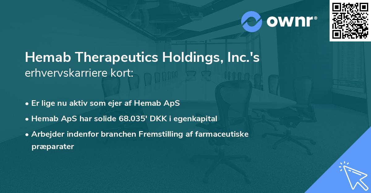 Hemab Therapeutics Holdings, Inc.'s erhvervskarriere kort
