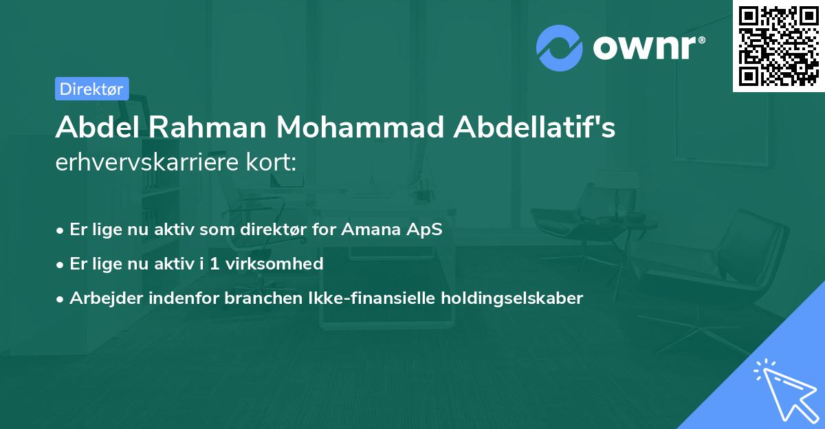 Abdel Rahman Mohammad Abdellatif's erhvervskarriere kort