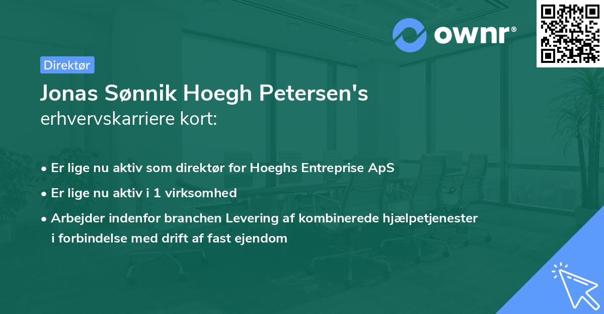 Jonas Sønnik Hoegh Petersen's erhvervskarriere kort