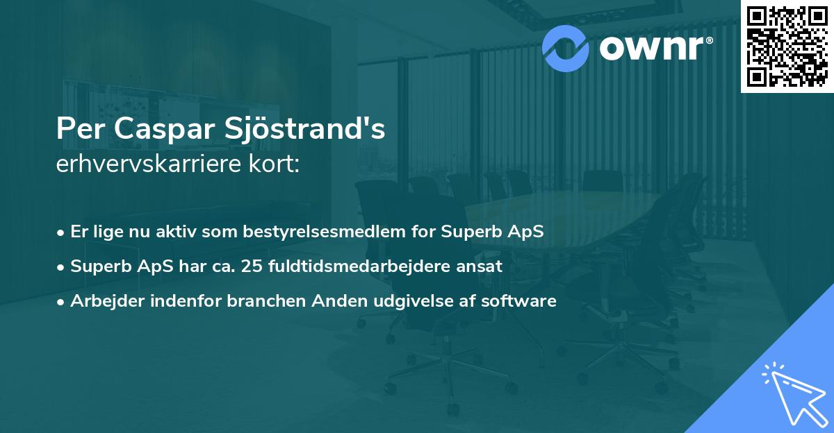 Per Caspar Sjöstrand's erhvervskarriere kort