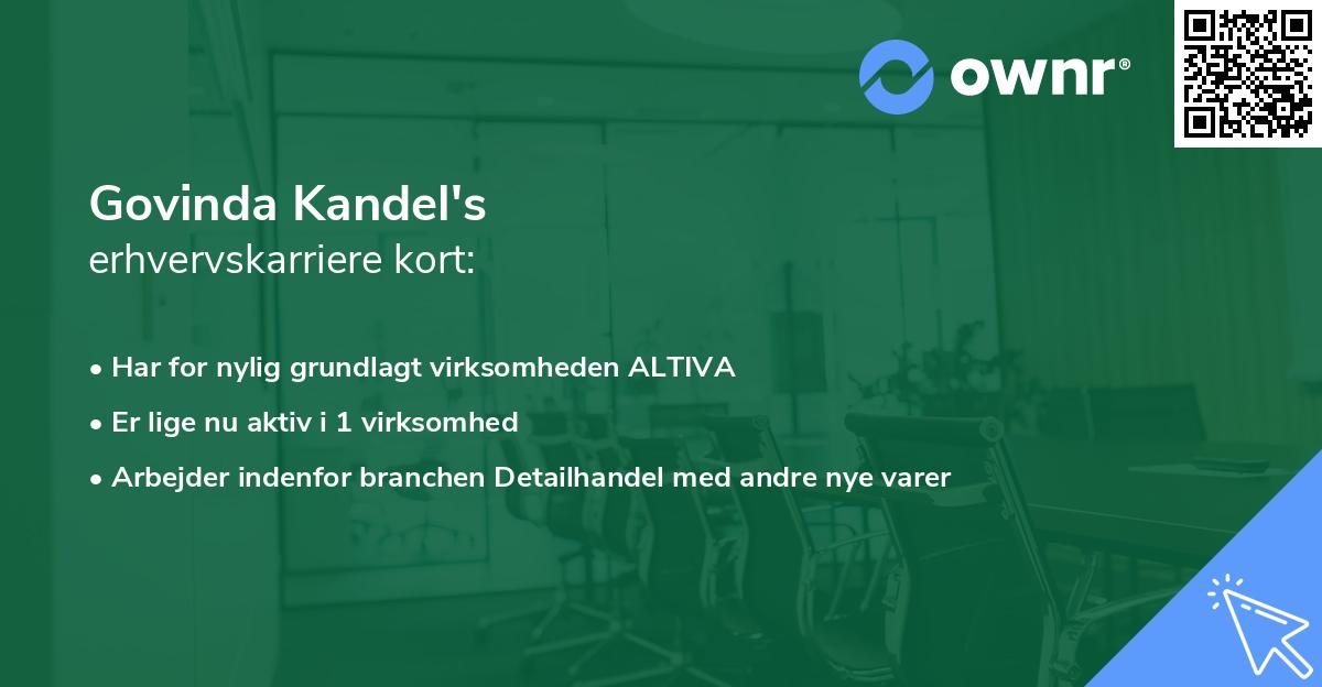 Govinda Kandel's erhvervskarriere kort