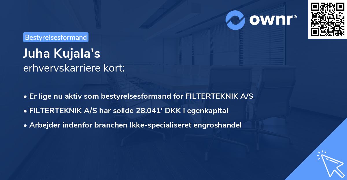 Juha Kujala's erhvervskarriere kort