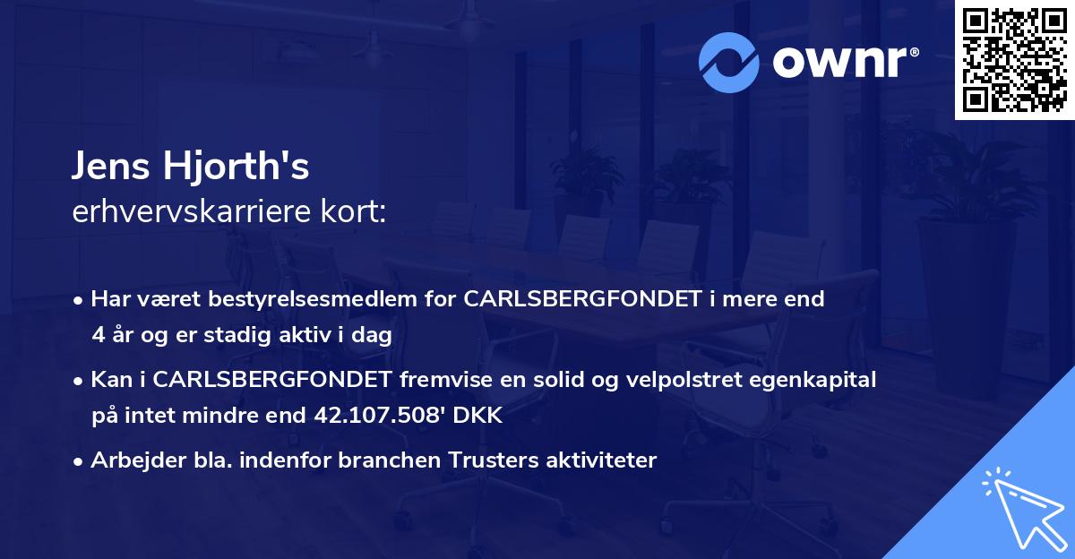 Jens Hjorth's erhvervskarriere kort